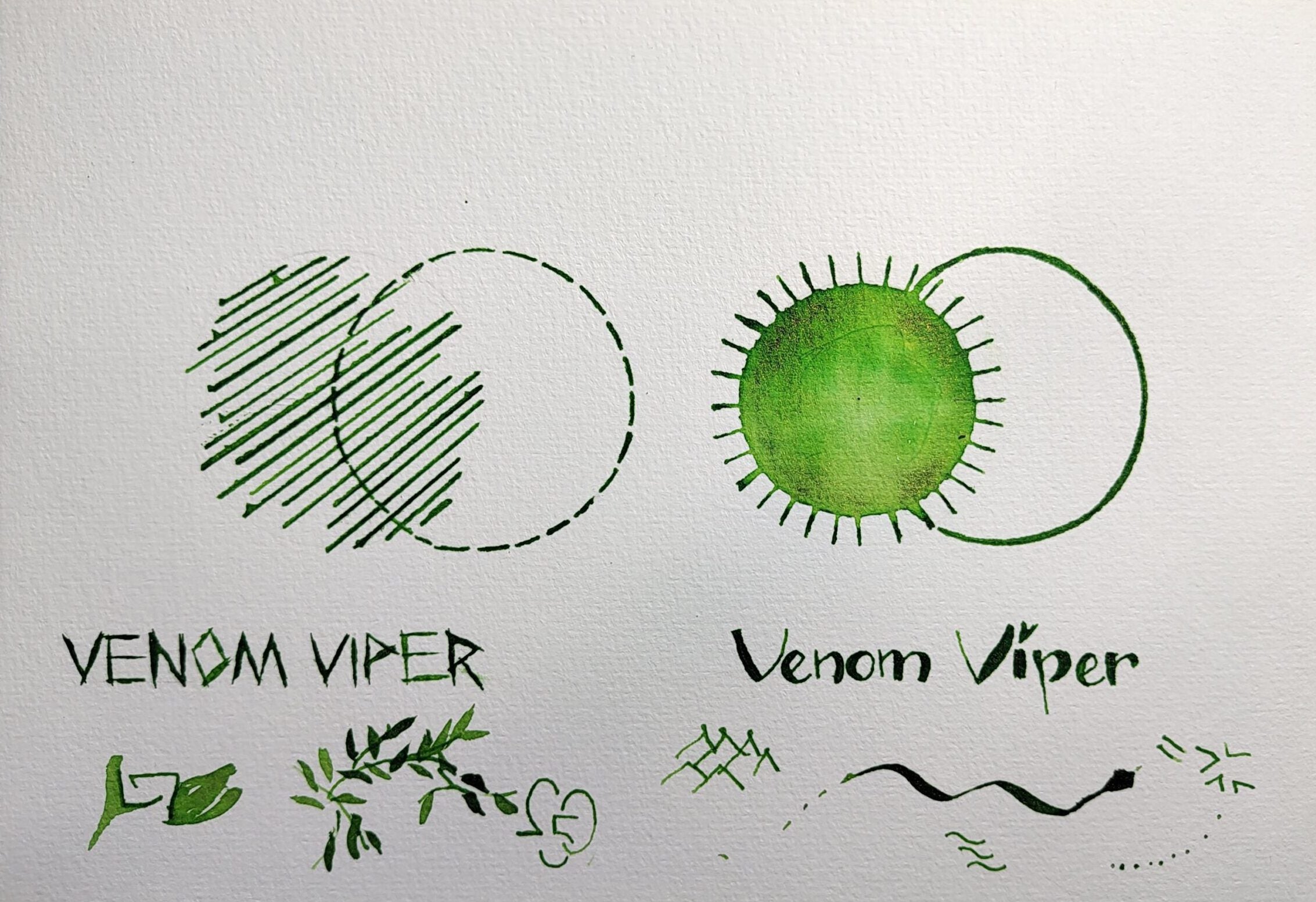 Venom Viper Bright Green Shimmering Bottled Fountain Pen Ink by Shanghai Stationary Netherlands