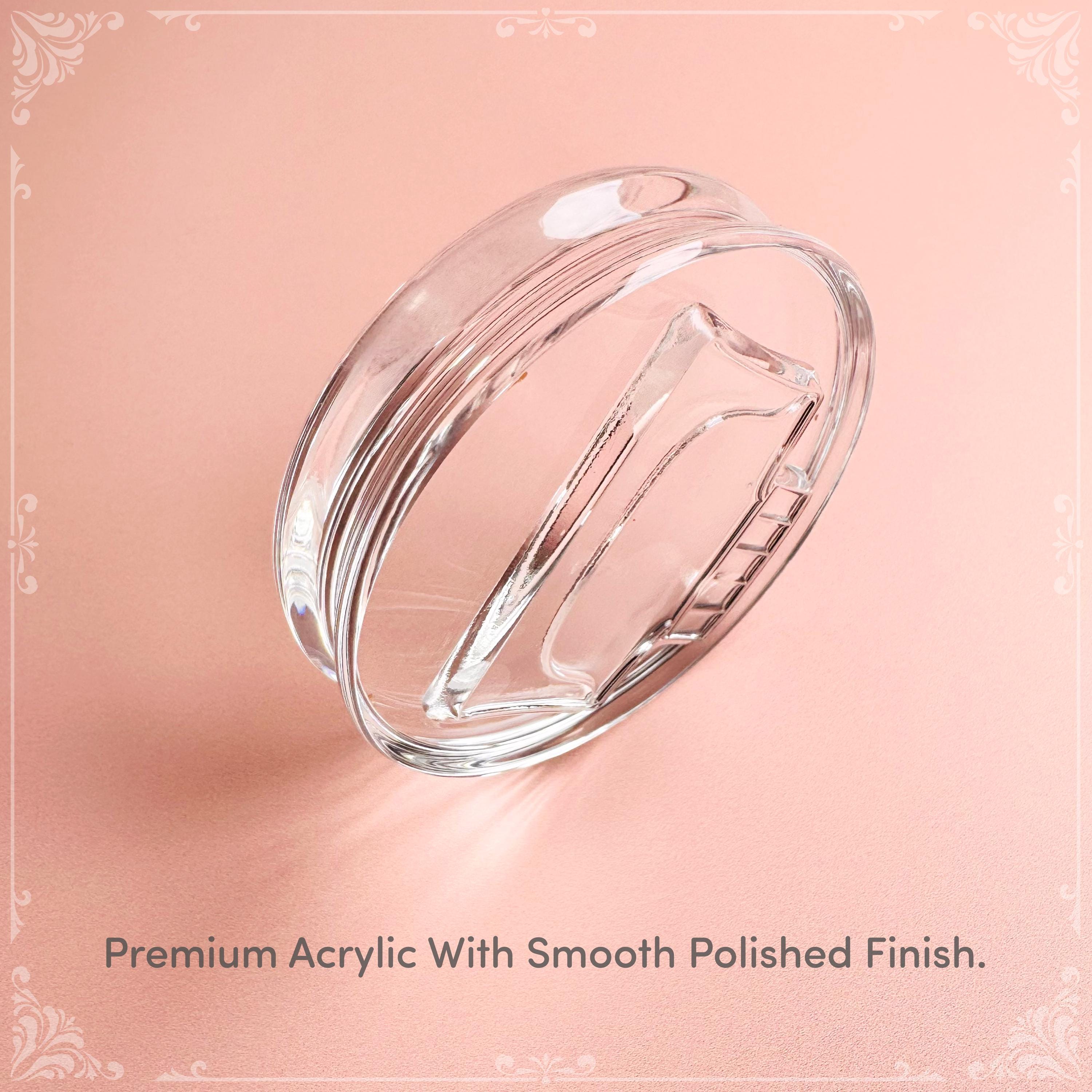 Round Acrylic Stamp Block - Crystal Clear Craft Stamp Holder With Smooth Transparent finish And Bevelled Edge