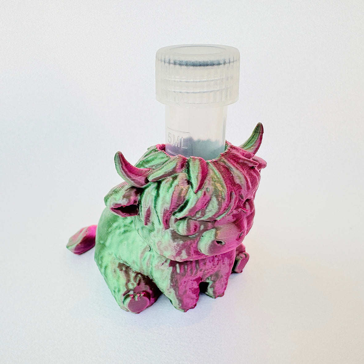 Cute 3d printed highland cow character ink vial holders for ink swatching