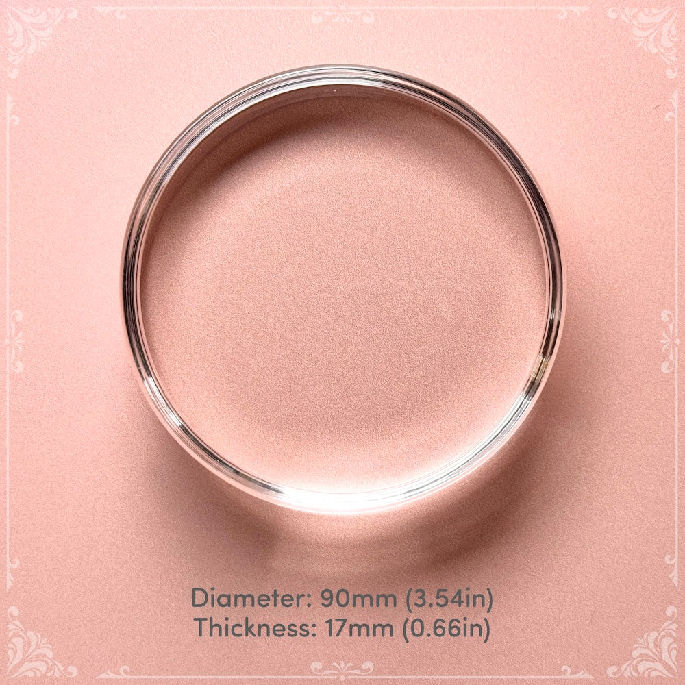 Clear Round Acrylic Stamp Block Holder With Bevelled Edges, Finger Grooves My Store