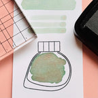 Clear Ink Bottle Shaped Stamps for fountain pen ink swatching & creative journaling - Set A My Store
