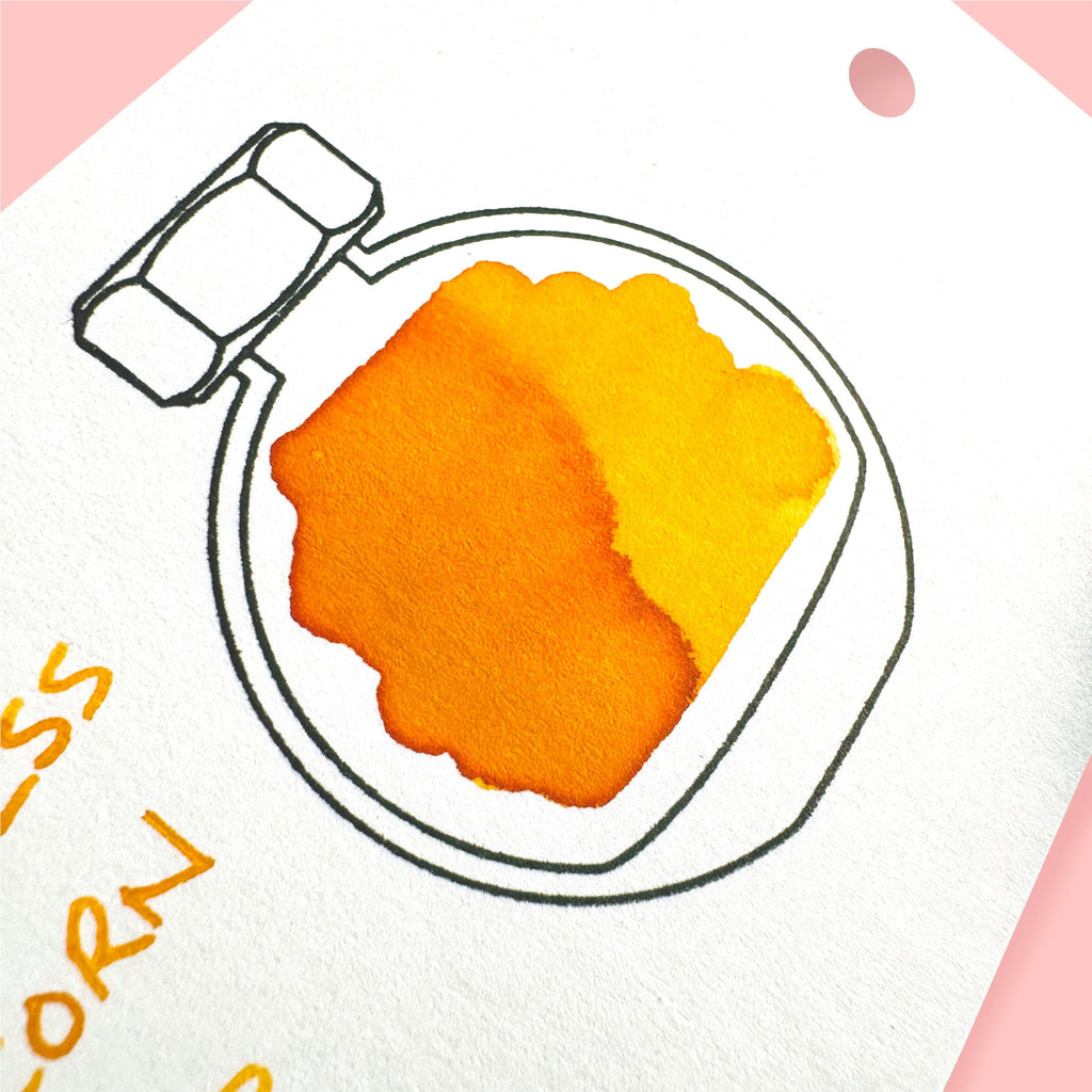 Clear Ink Bottle Stamps for fountain pen ink swatching and journaling - Stamp Set A