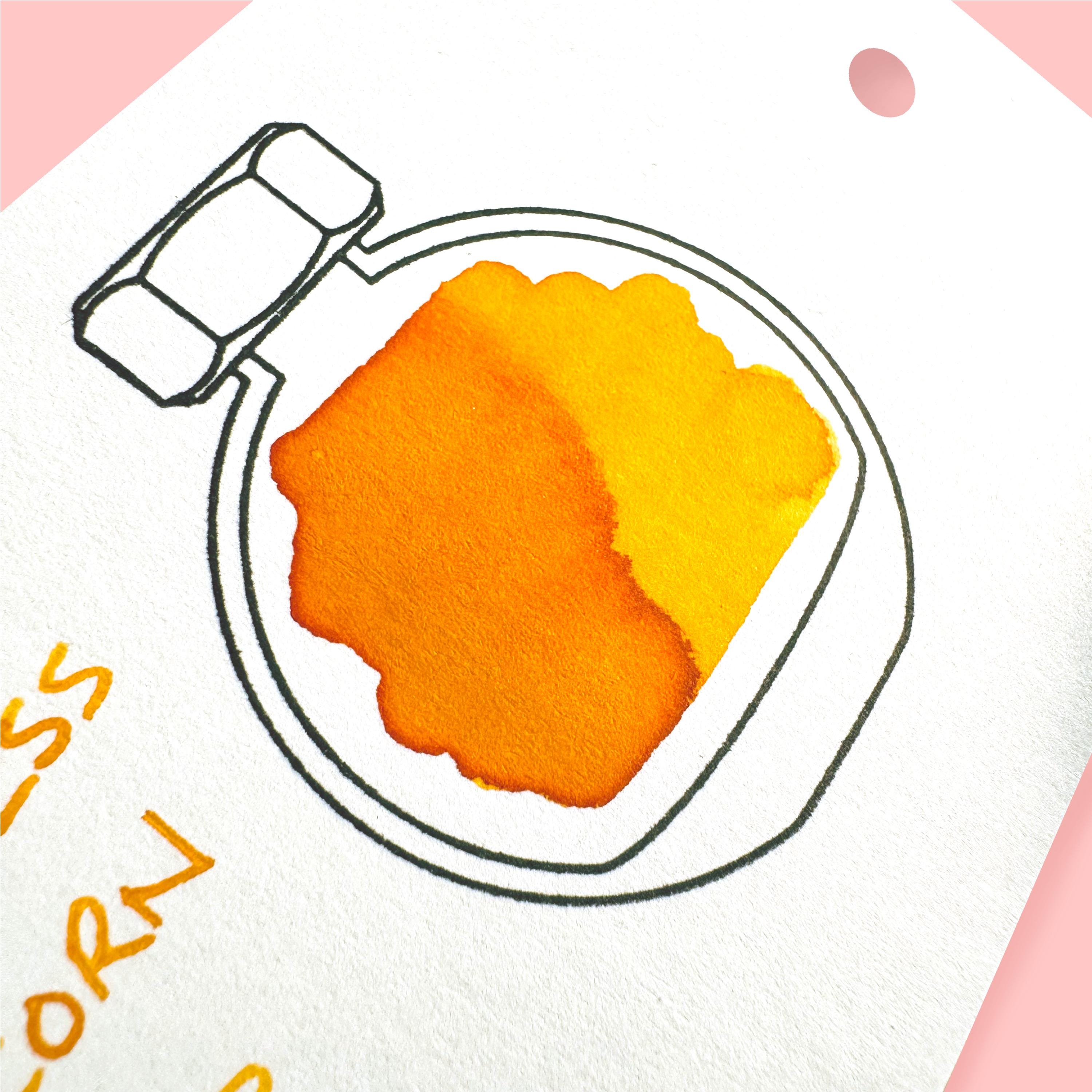 Clear Ink Bottle Stamps for fountain pen ink swatching and journaling - Stamp Set A