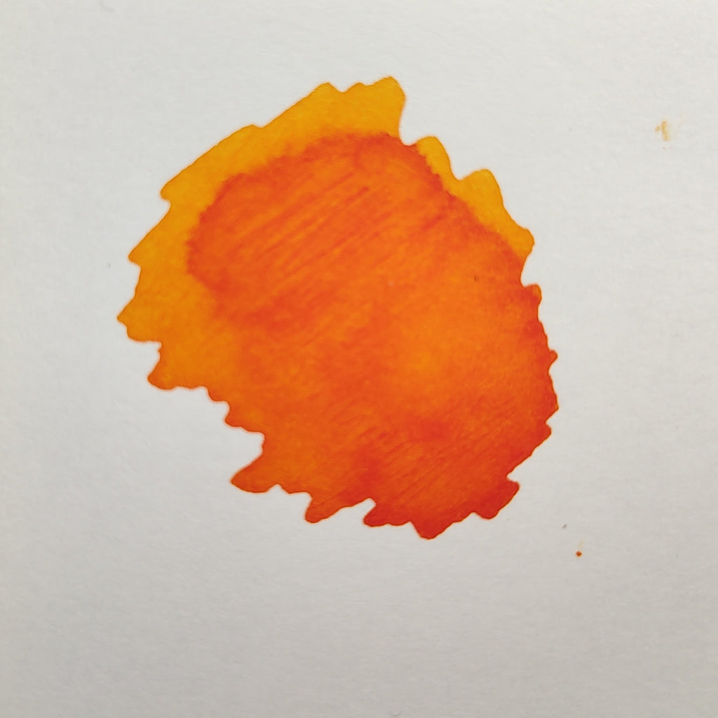 Premium quality bottled fountain pen inks by Shanghai Stationary, The Emperor is an orange ink.