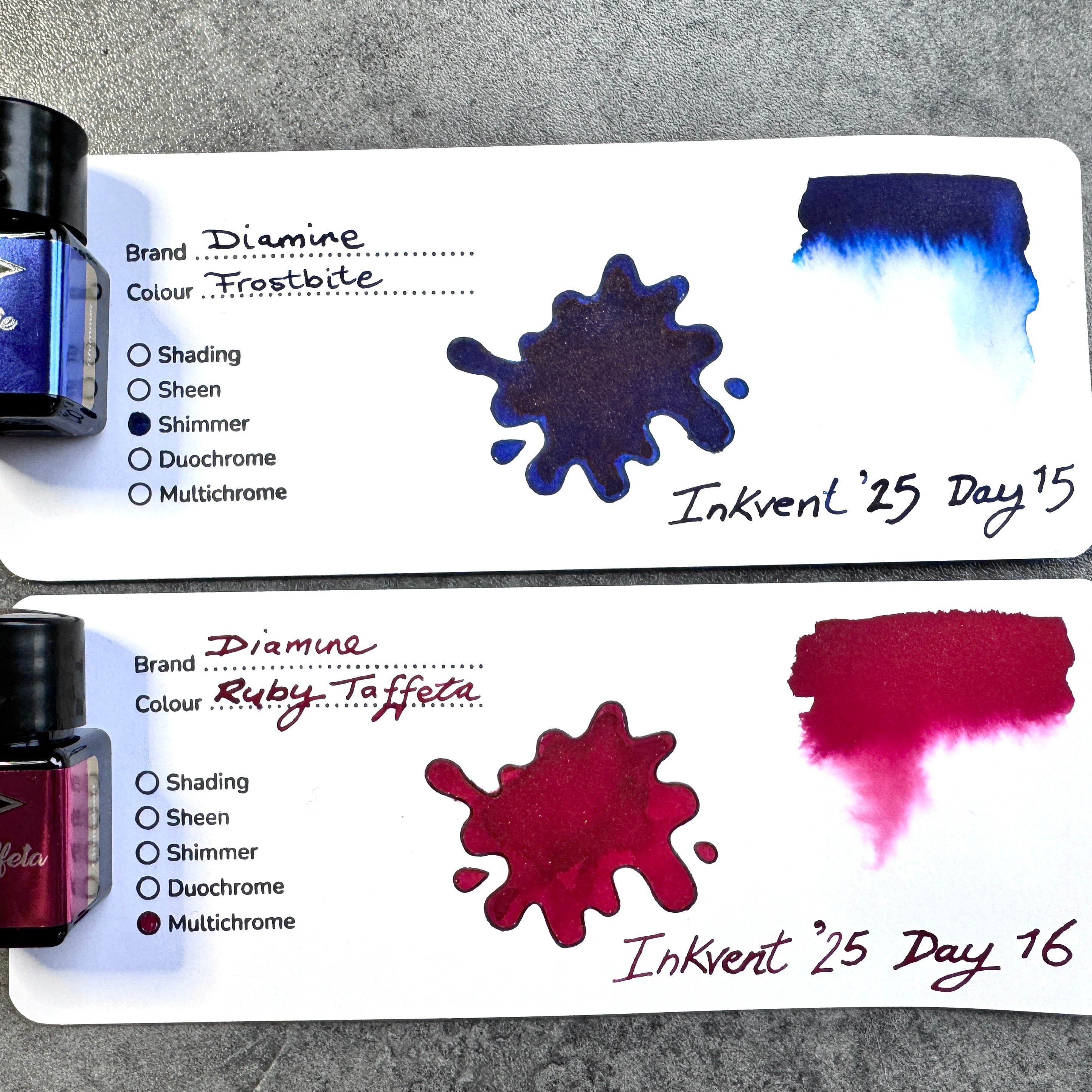 Clear Ink Bottle Stamps - Ink Swatching Bottle Stamps by Felicity’s Attic - Set 2