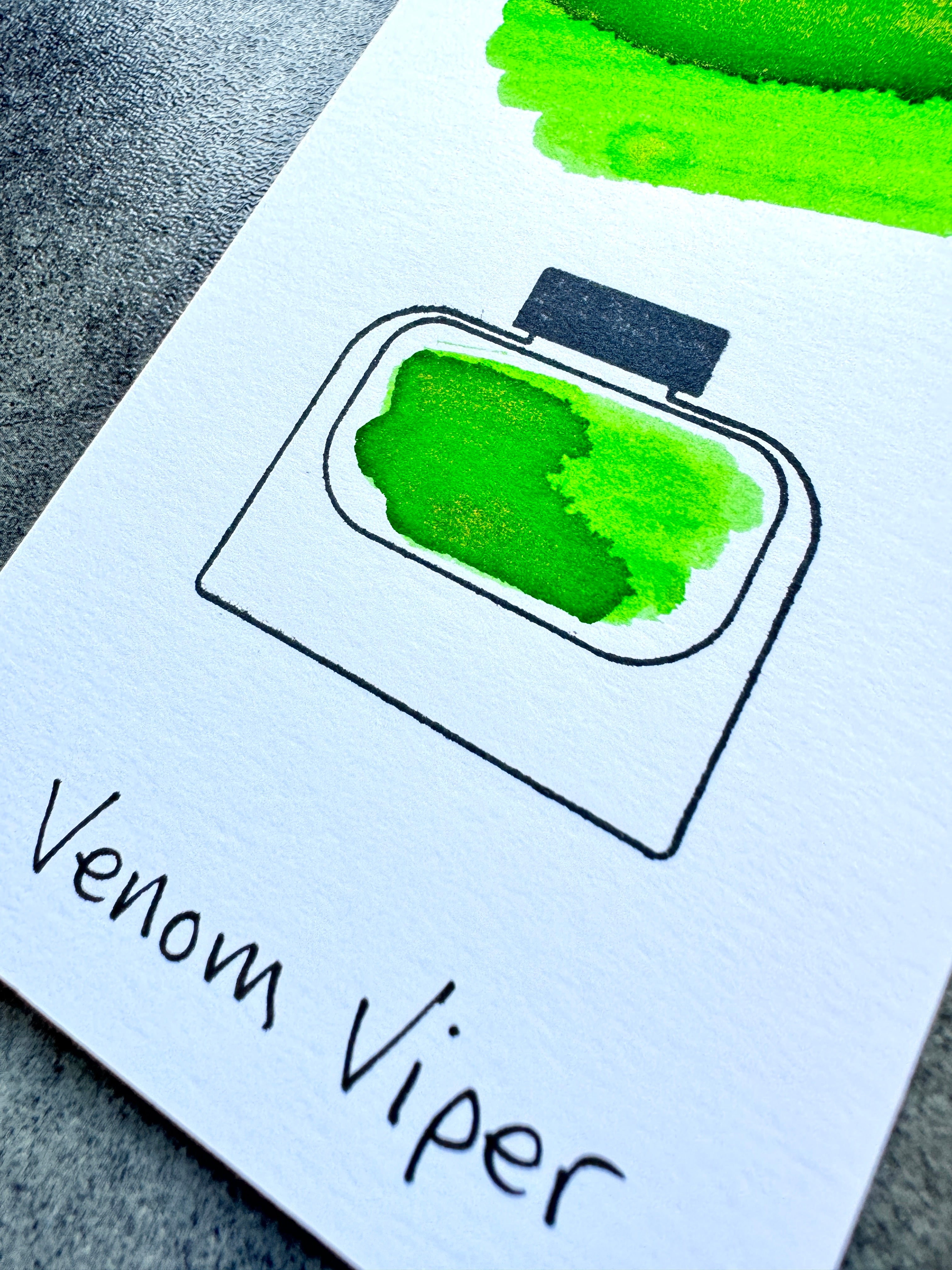 Venom Viper Bright Green Shimmering Bottled Fountain Pen Ink by Shanghai Stationary Netherlands