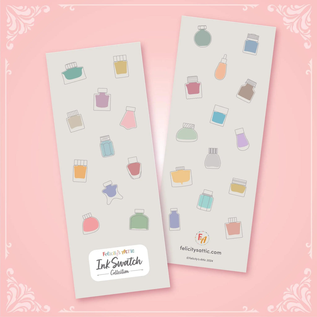 Ink Colour Swatch Book - 50 Fountain Pen Ink Friendly Cards with Metal Book Ring My Store