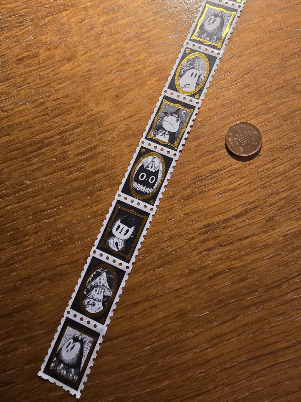 Halloween Gifts - Portraits of Your Boyfriends - Gold Foiled Stamps Art Washi Tape by Jon Turner