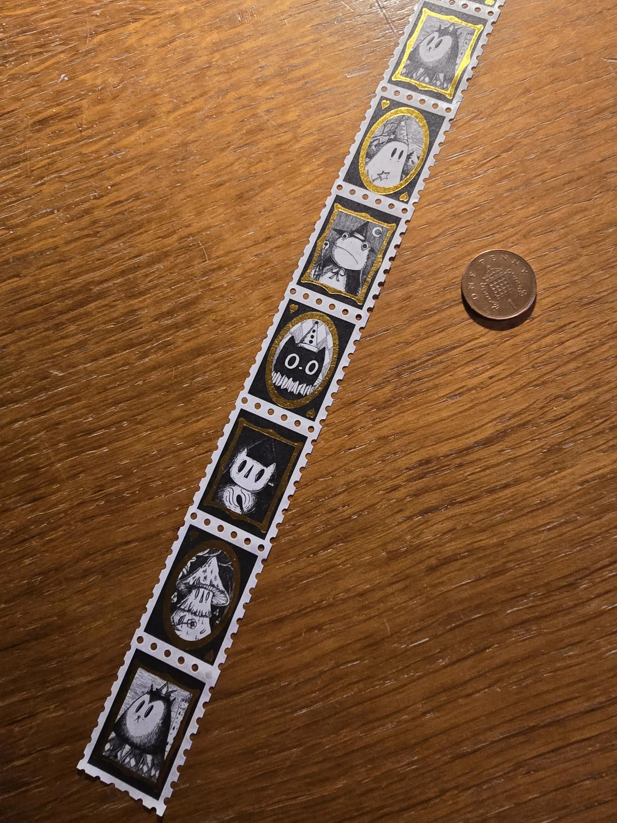 Halloween Gifts - Portraits of Your Boyfriends - Gold Foiled Stamps Art Washi Tape by Jon Turner