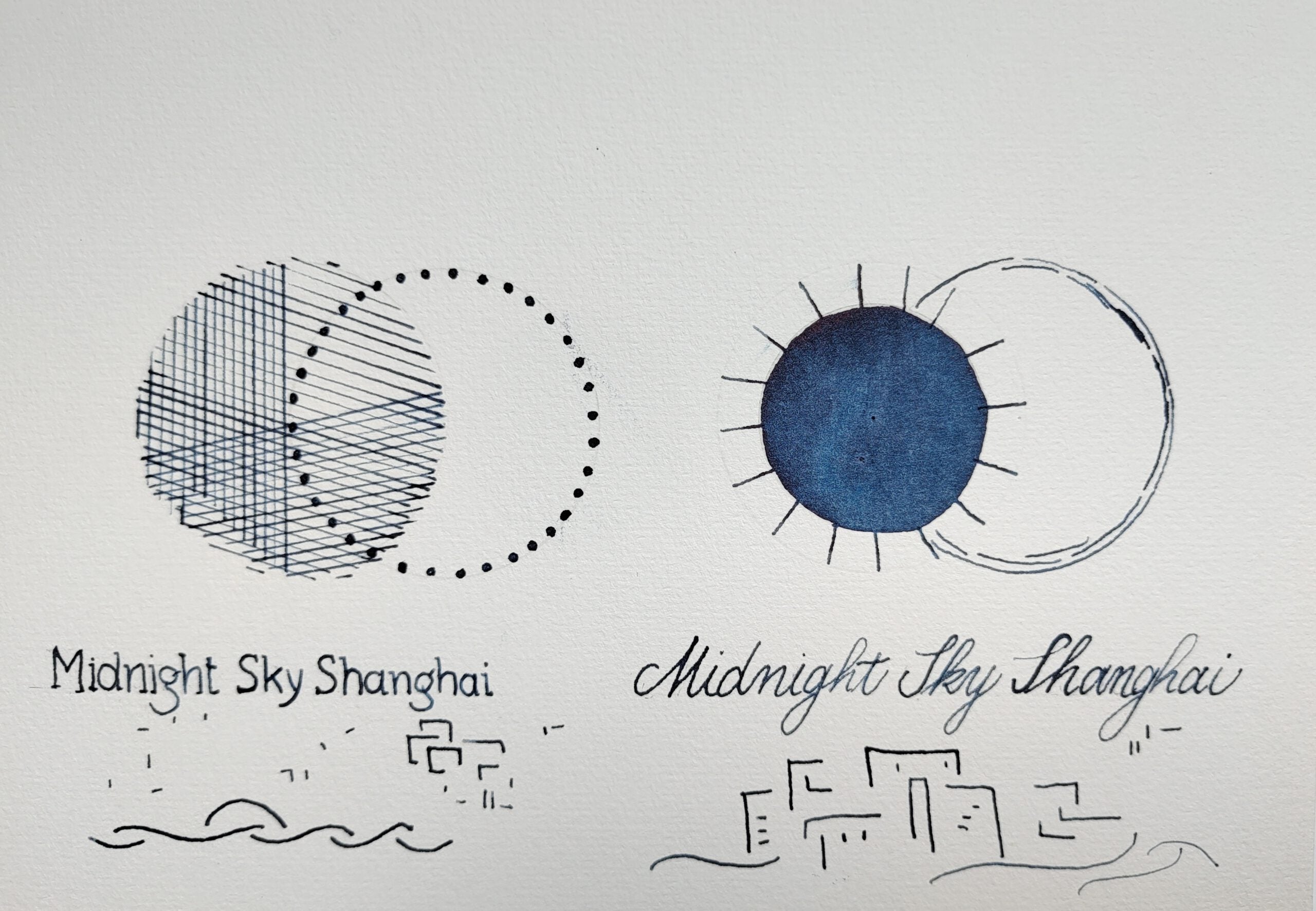 Shanghai Stationary Fountain Pen Ink - Midnight Sky Shanghai - 50ml Bottle