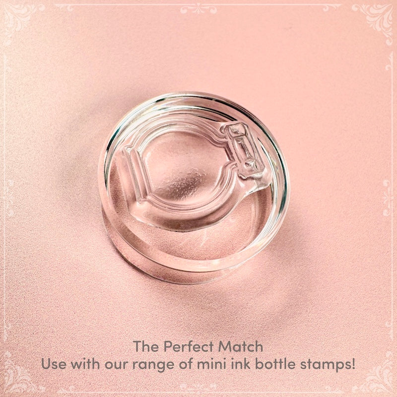 Small Clear Round Acrylic Stamp Block Holder with Bevelled Edges (35mm)