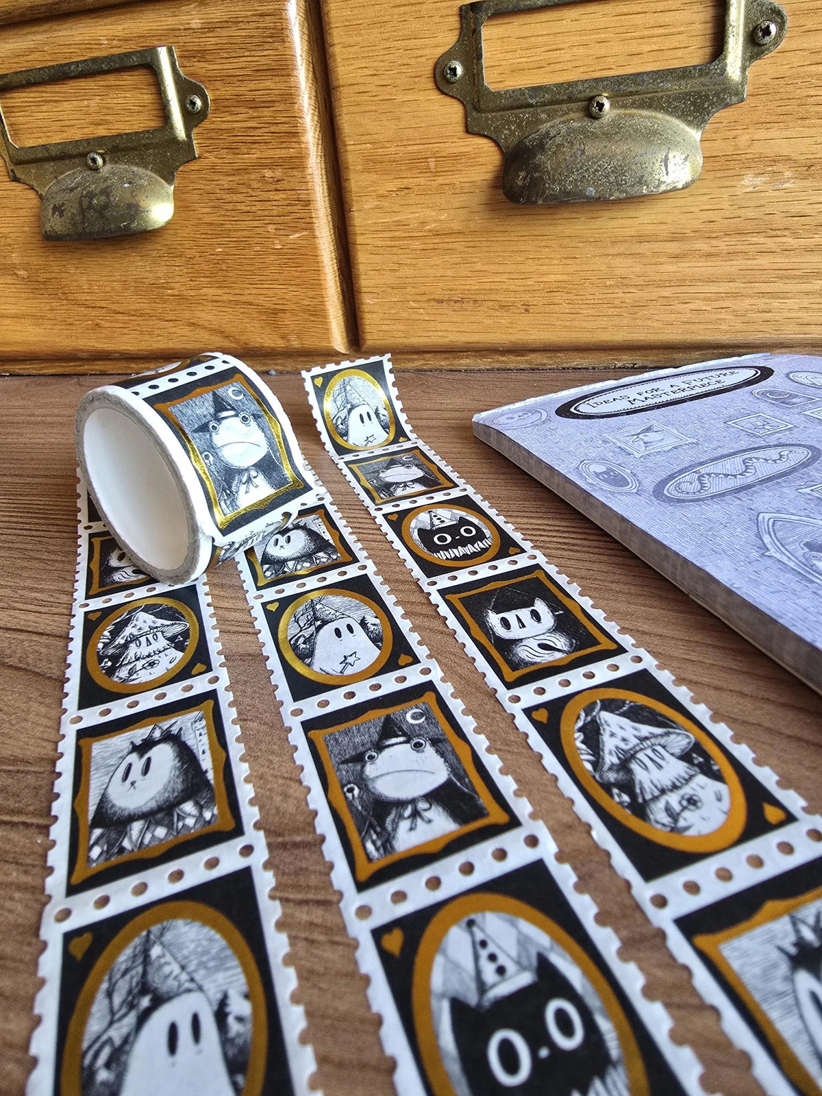 Halloween Gifts - Portraits of Your Boyfriends - Gold Foiled Stamps Art Washi Tape by Jon Turner