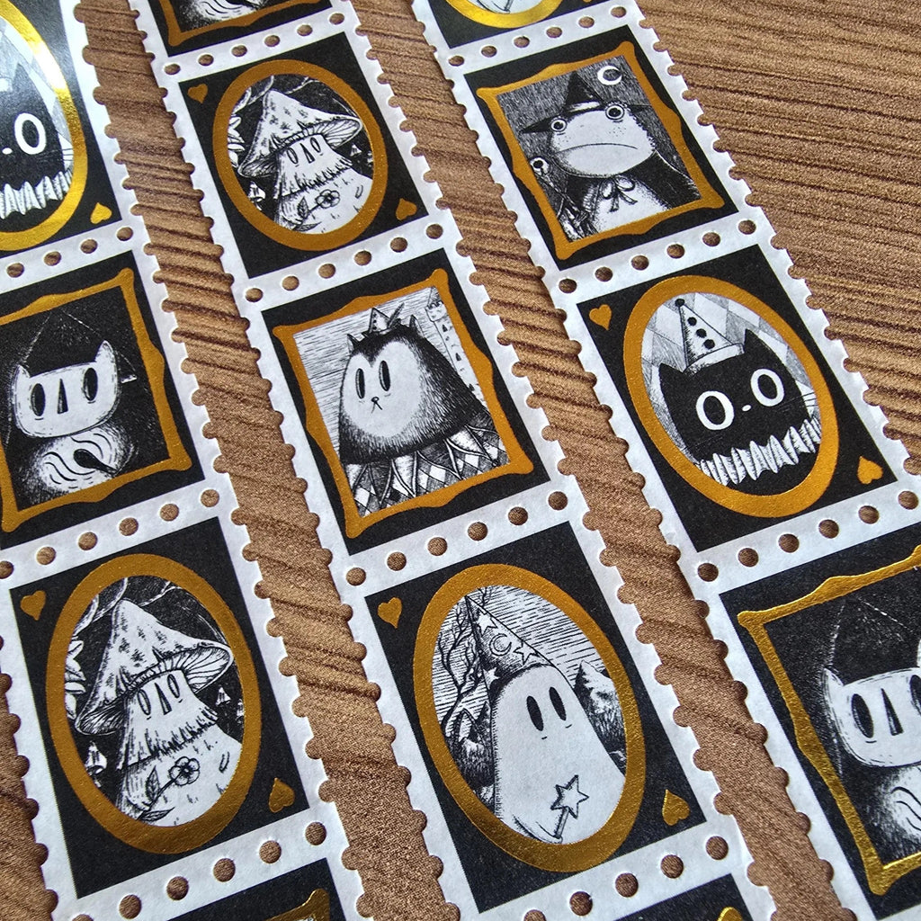 Halloween Gifts - Portraits of Your Boyfriends - Gold Foiled Stamps Art Washi Tape by Jon Turner
