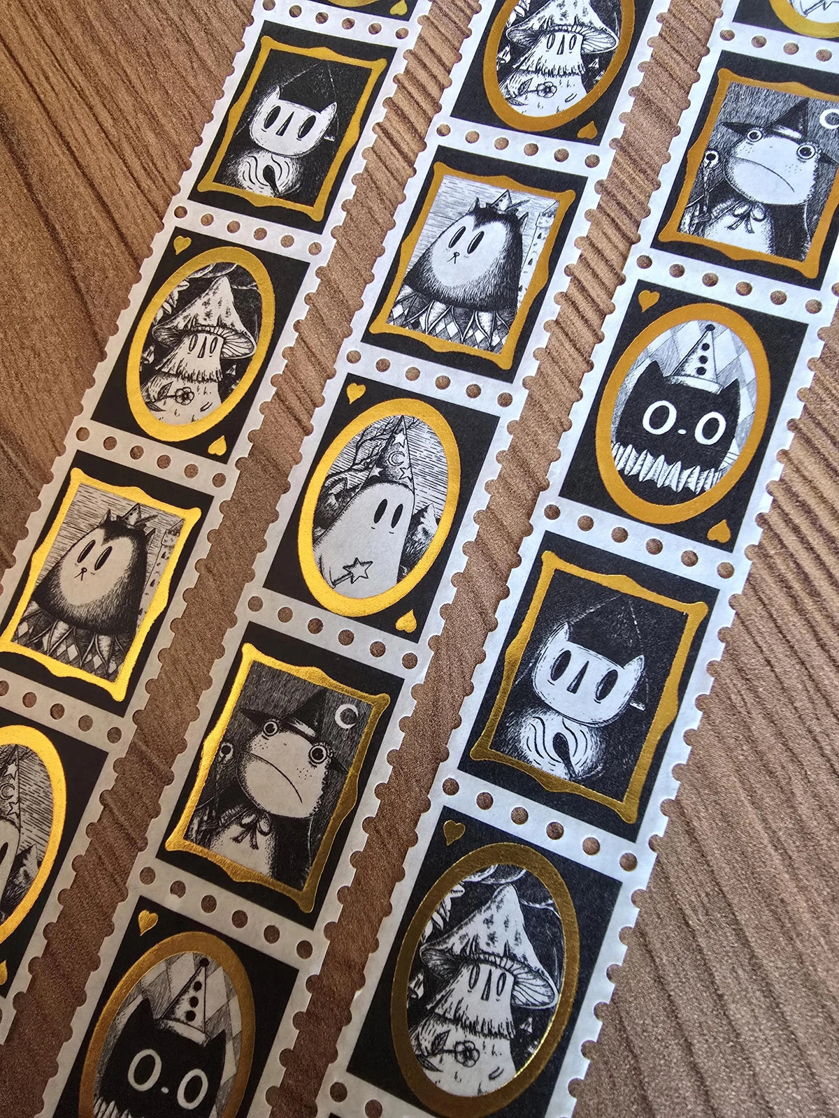 Halloween Gifts - Portraits of Your Boyfriends - Gold Foiled Stamps Art Washi Tape by Jon Turner