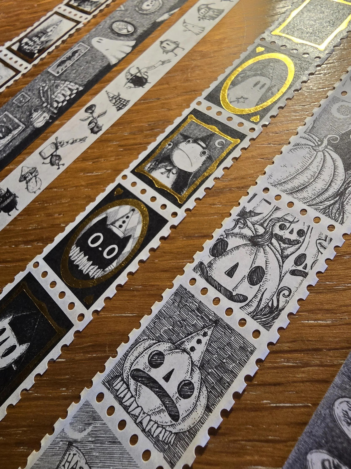 Halloween Gifts - Portraits of Your Boyfriends - Gold Foiled Stamps Art Washi Tape by Jon Turner