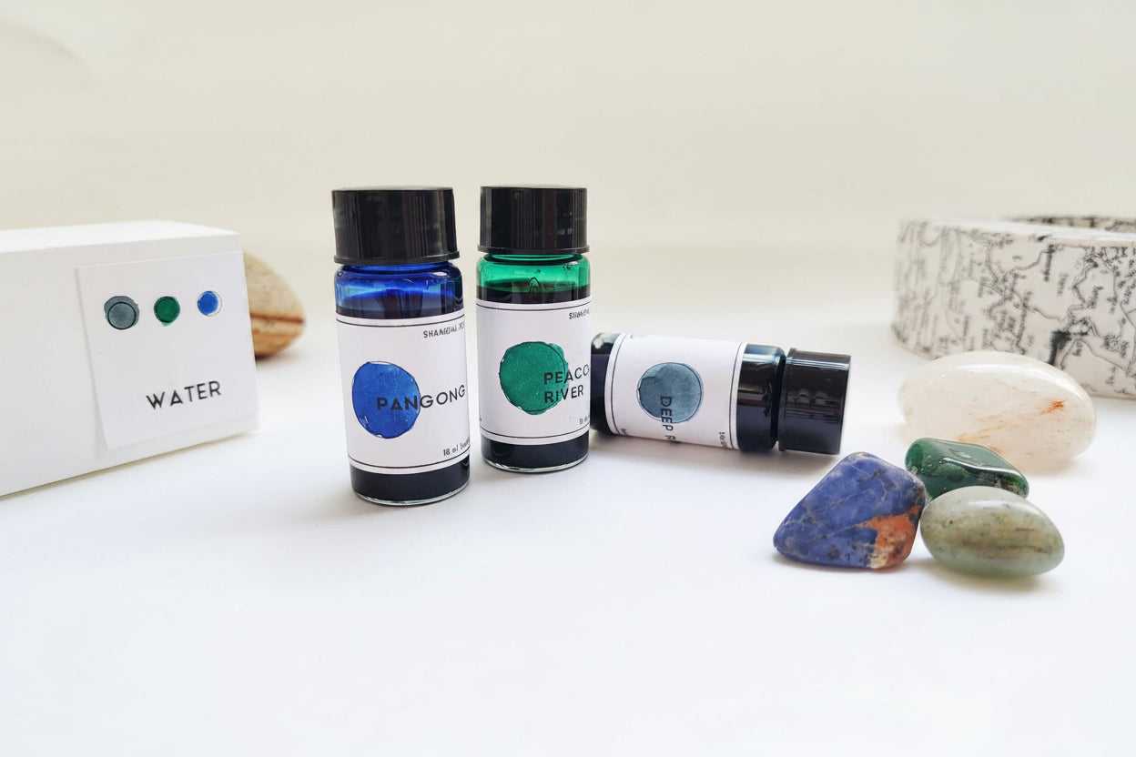 Shanghai Stationary Fountain Pen Ink - Water - Set of 3 inks