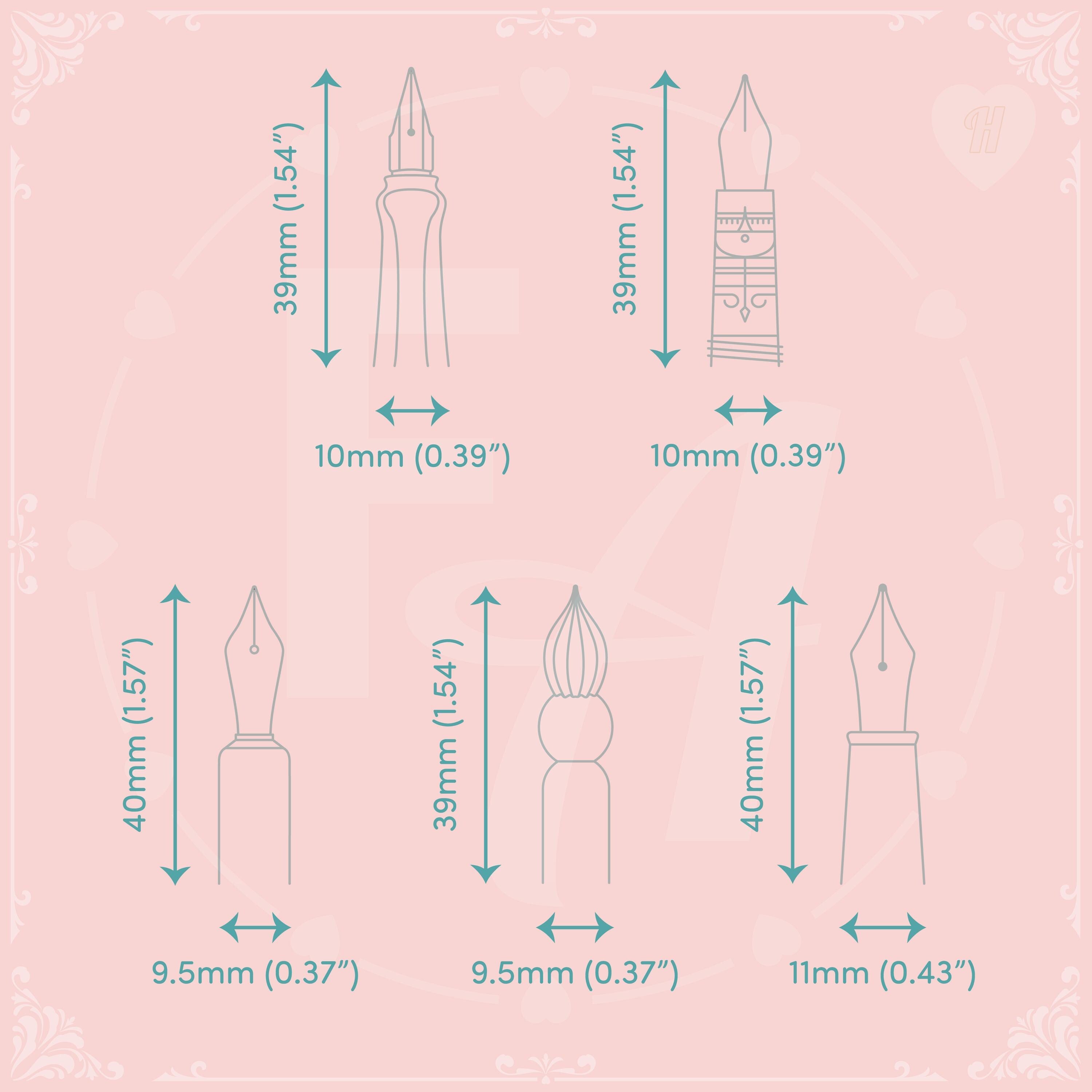 Clear Ink Bottle Stamps for fountain pen ink swatching and journaling - Stamp Set H
