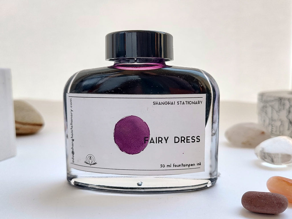 Shanghai Stationary bottled fountain pen ink Fairy Dress 50ml bottle medium purple ink colour Felicity's Attic