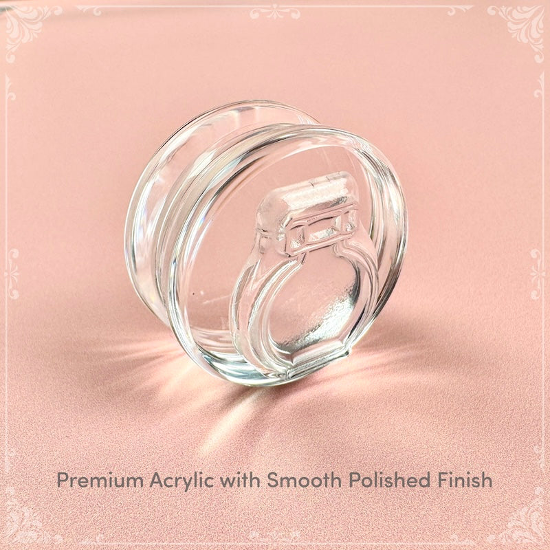 Small Clear Round Acrylic Stamp Block Holder with Bevelled Edges (35mm)