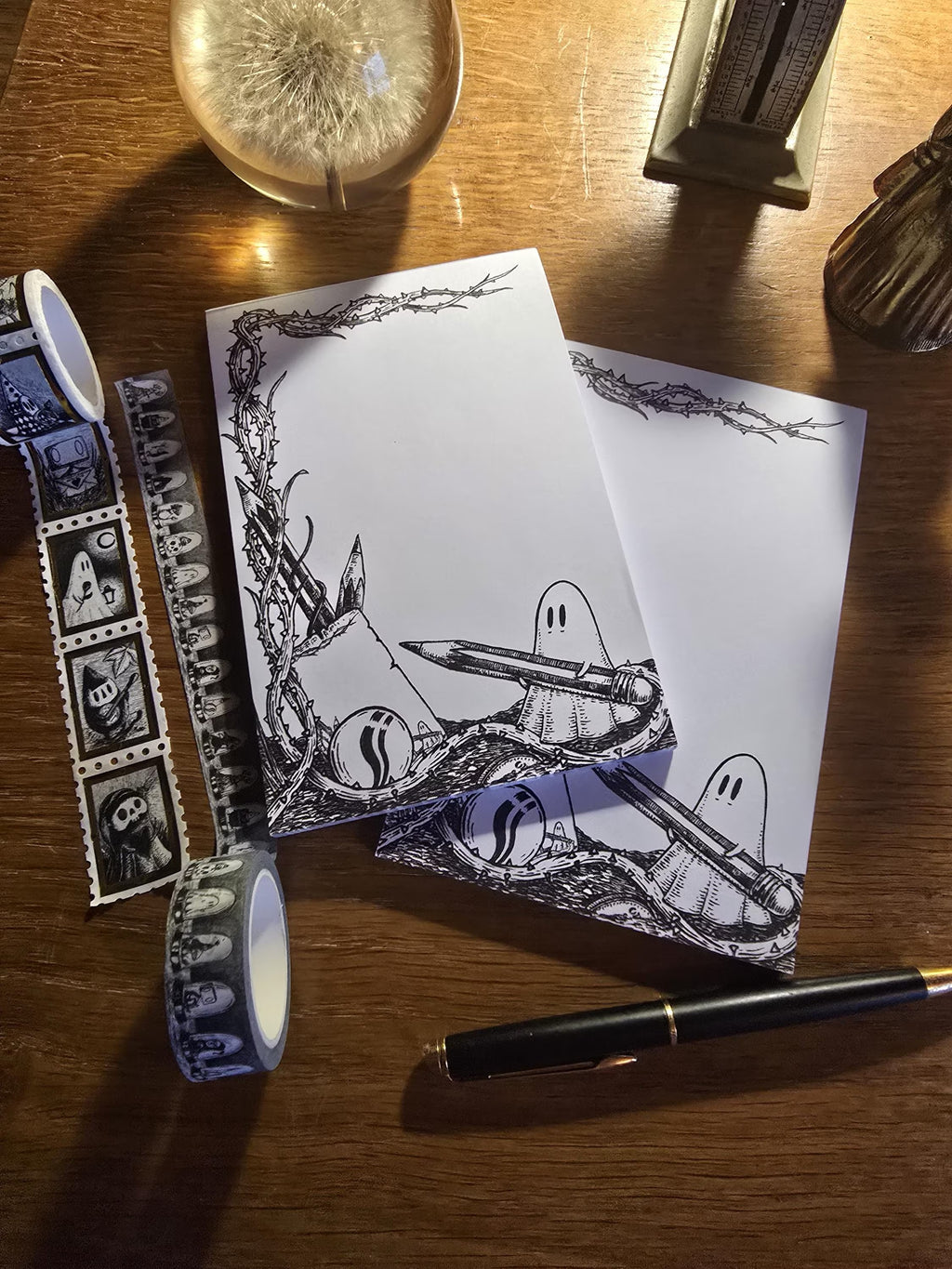 Spooky Suitors - Gold Foiled Stamps Art Washi Tape by Jon Turner