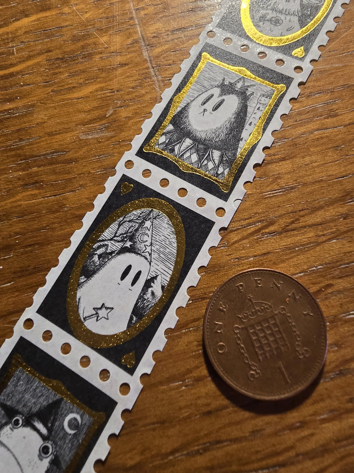 Halloween Gifts - Portraits of Your Boyfriends - Gold Foiled Stamps Art Washi Tape by Jon Turner