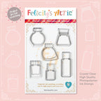 Clear Ink Bottle Stamps for fountain pen ink swatching and journaling - Stamp Set N - Felicity's Attic