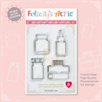 Clear Ink Bottle Stamps for fountain pen ink swatching and journaling - Stamp Set O - Felicity's Attic