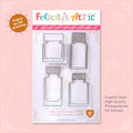 High quality, crystal clear ink bottle shaped stamps for ink swatching and journaling by Felicity's Attic - stamp set U