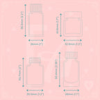 High quality, crystal clear ink bottle shaped stamps for ink swatching and journaling by Felicity's Attic - stamp set U dimensions