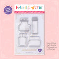 High quality, crystal clear ink bottle shaped stamps for ink swatching and journaling by Felicity's Attic - stamp set V