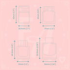 Clear ink stamp set W features 4 ink bottle shaped stamps based on the fountain pen ink brand Kitty Ink Pot