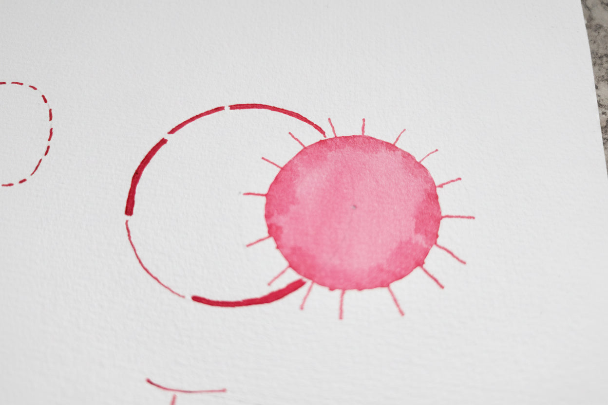 Tao Hua is a bright pink coloured fountain pen ink made by Shanghai Stationary in the Netherlands 