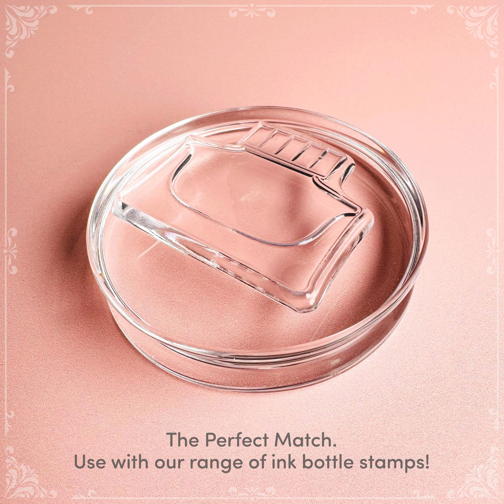 Round Acrylic Stamp Block - Crystal Clear Craft Stamp Holder With Smooth Transparent finish And Bevelled Edge