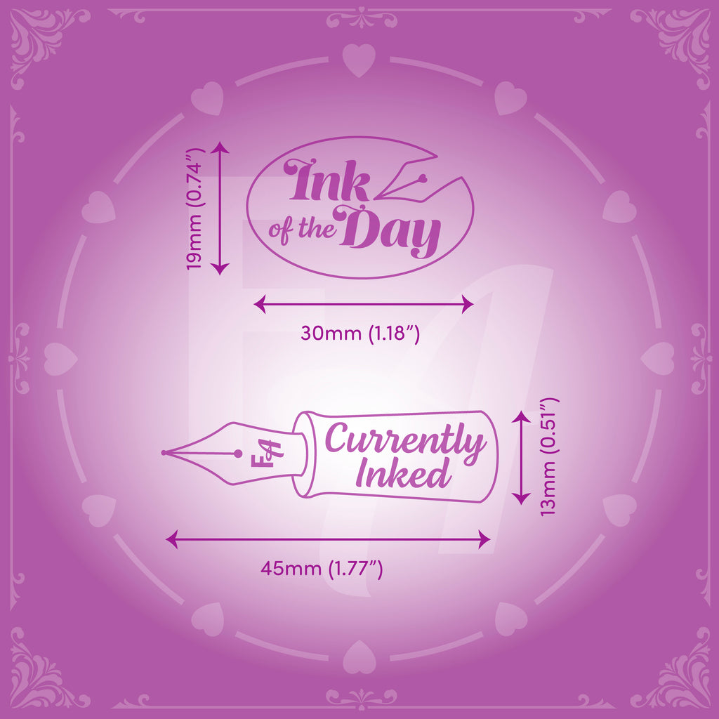 enhance your ink swatching and journaling pages with these ink of the day and currently inked clear mini ink stamps