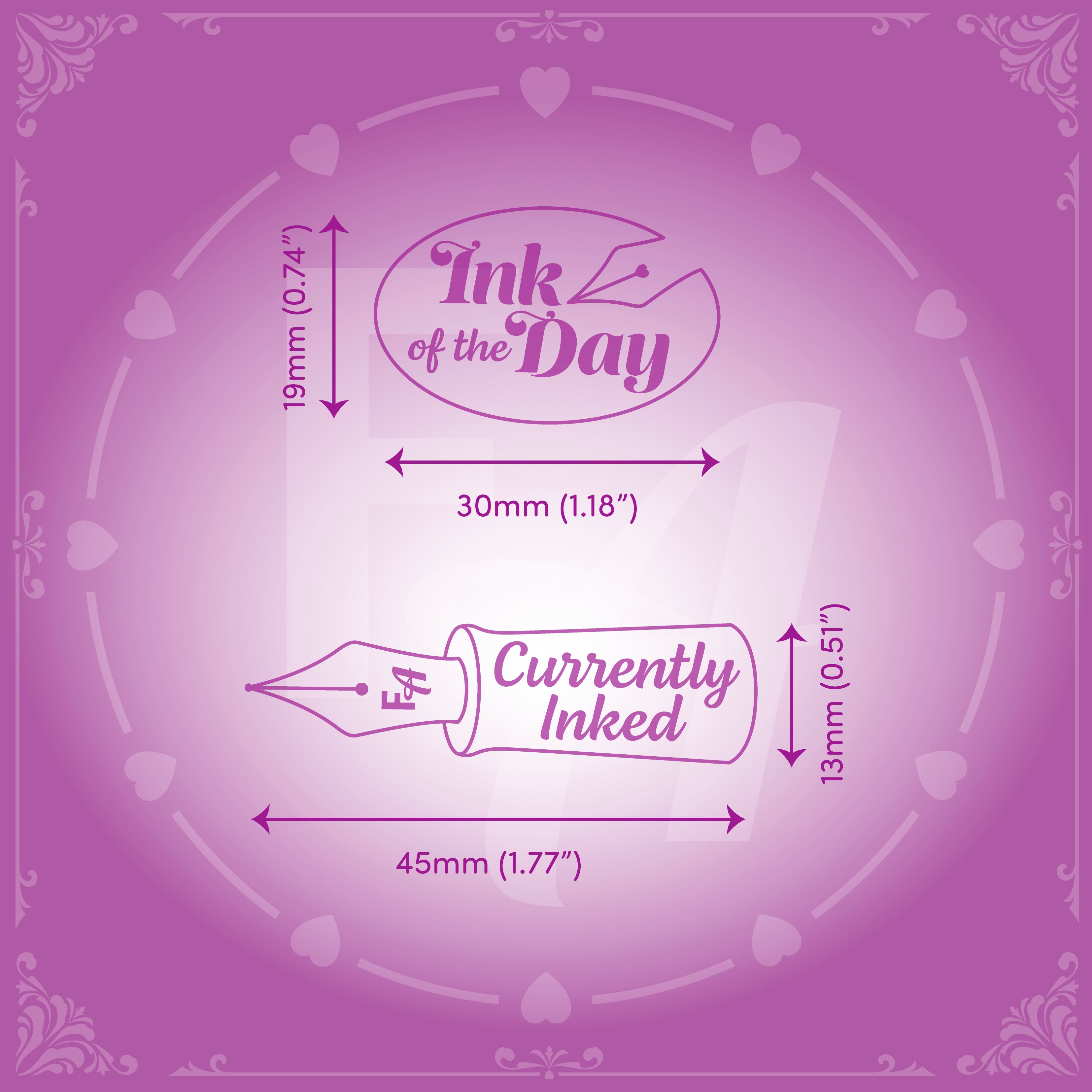 enhance your ink swatching and journaling pages with these ink of the day and currently inked clear mini ink stamps