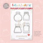 Clear Ink Bottle Shaped Stamps for fountain pen ink swatching & creative journaling - Set A My Store