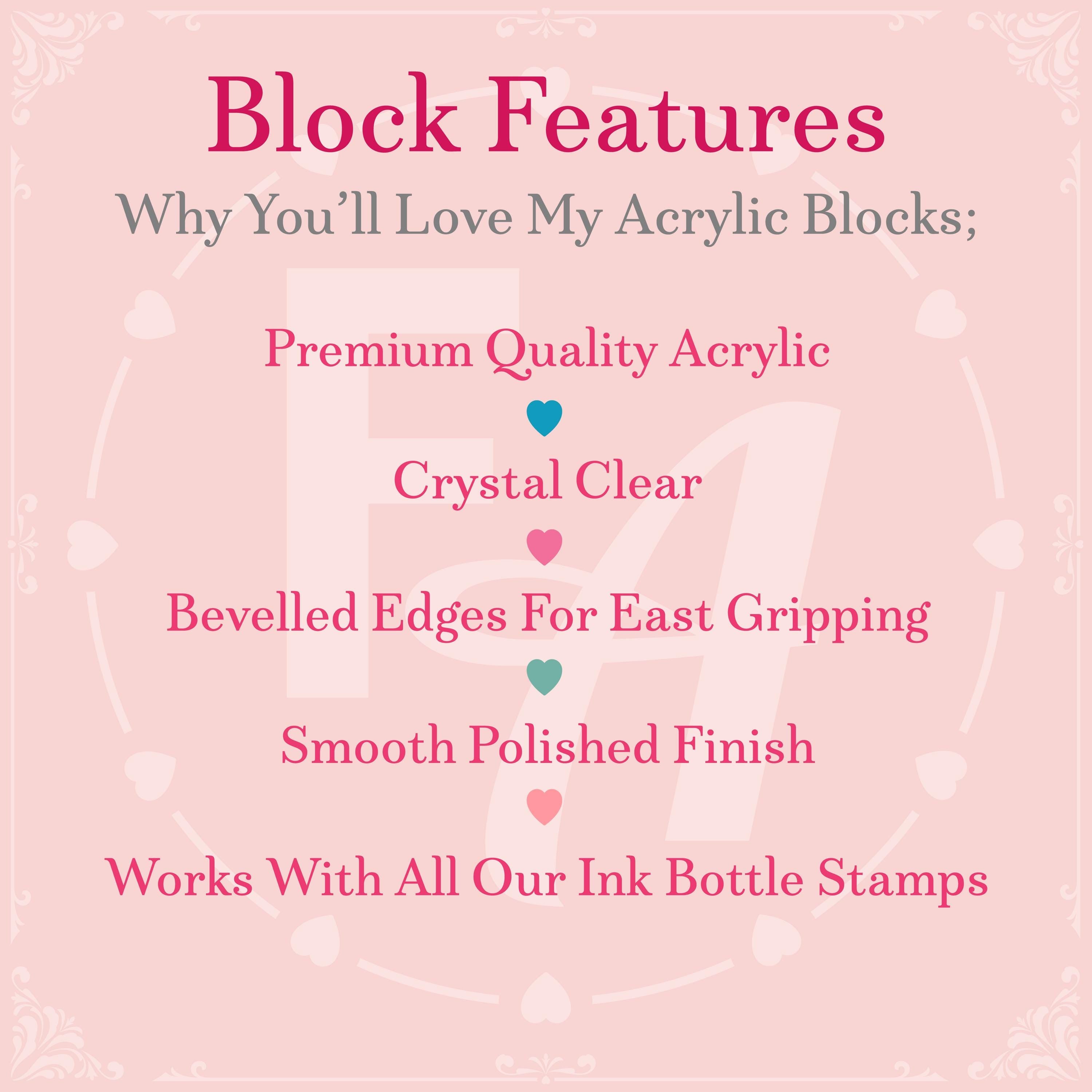 Round Acrylic Stamp Block - Crystal Clear Craft Stamp Holder With Smooth Transparent finish And Bevelled Edge