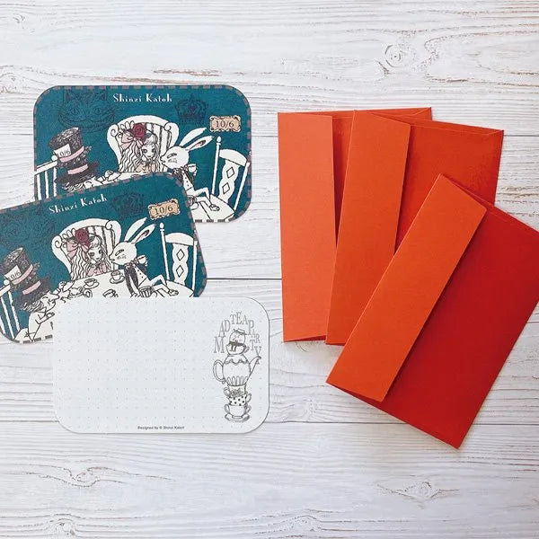 Shinzi Katoh Collection - Alice in Wonderland - Mad Hatter's Tea Party Message Cards