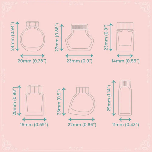 Clear Mini Ink Bottle Stamps by Felicity’s Attic - Set 1 - Felicity's Attic