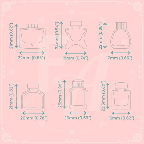 Mini Ink Bottle Stamp Set 3 - Felicity's Attic