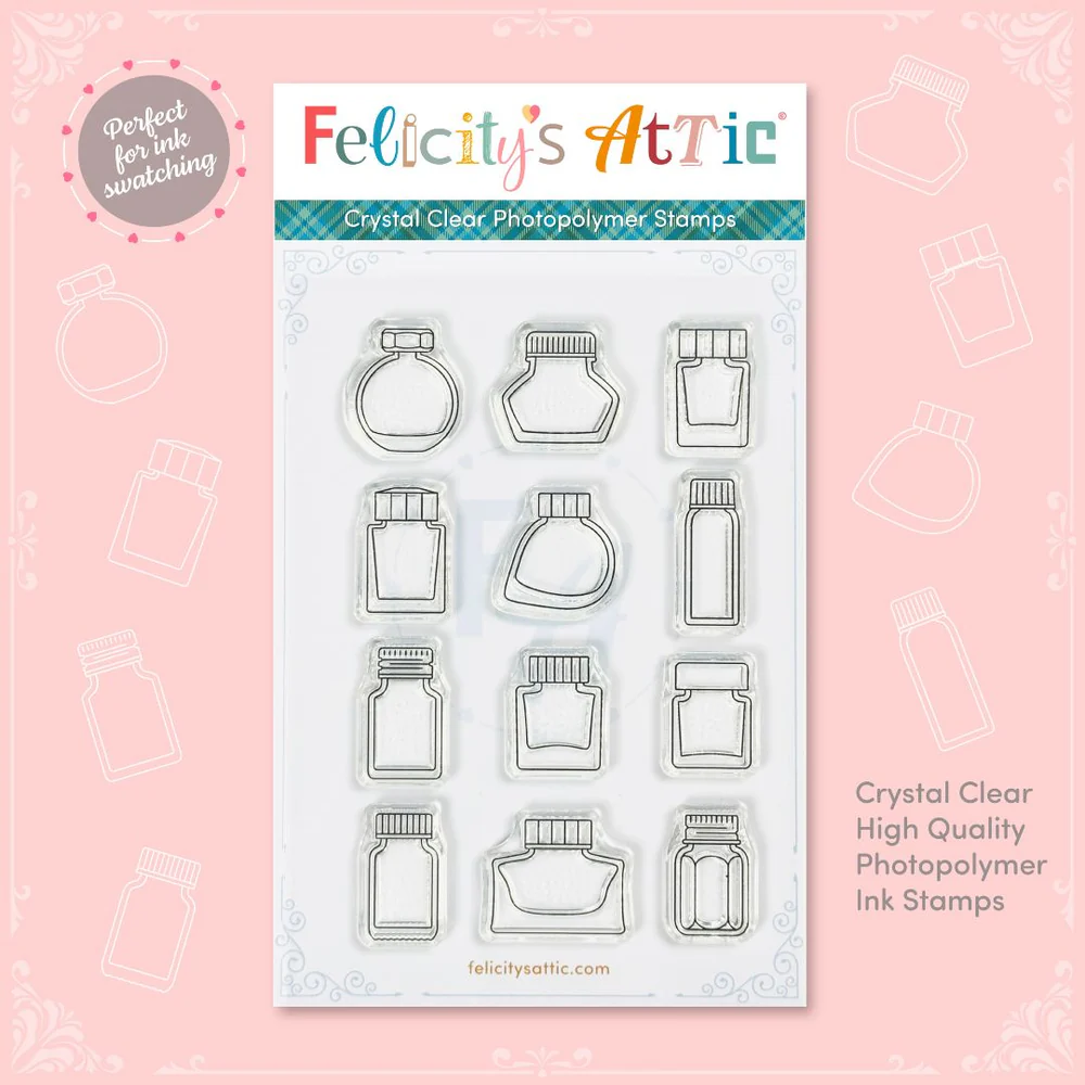 Clear Mini Ink Bottle Stamps by Felicity’s Attic - Set 1