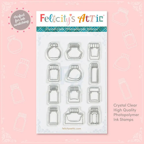 Clear Mini Ink Bottle Stamps by Felicity’s Attic - Set 1 - Felicity's Attic