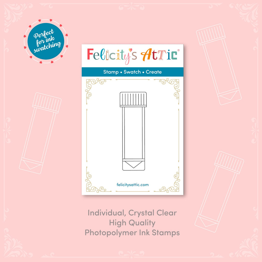 Individual Clear Ink Bottle Stamps - high quality photopolymer stamps for ink swatching