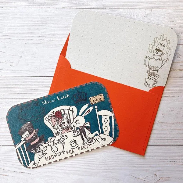 Shinzi Katoh Collection - Alice in Wonderland - Mad Hatter's Tea Party Message Cards