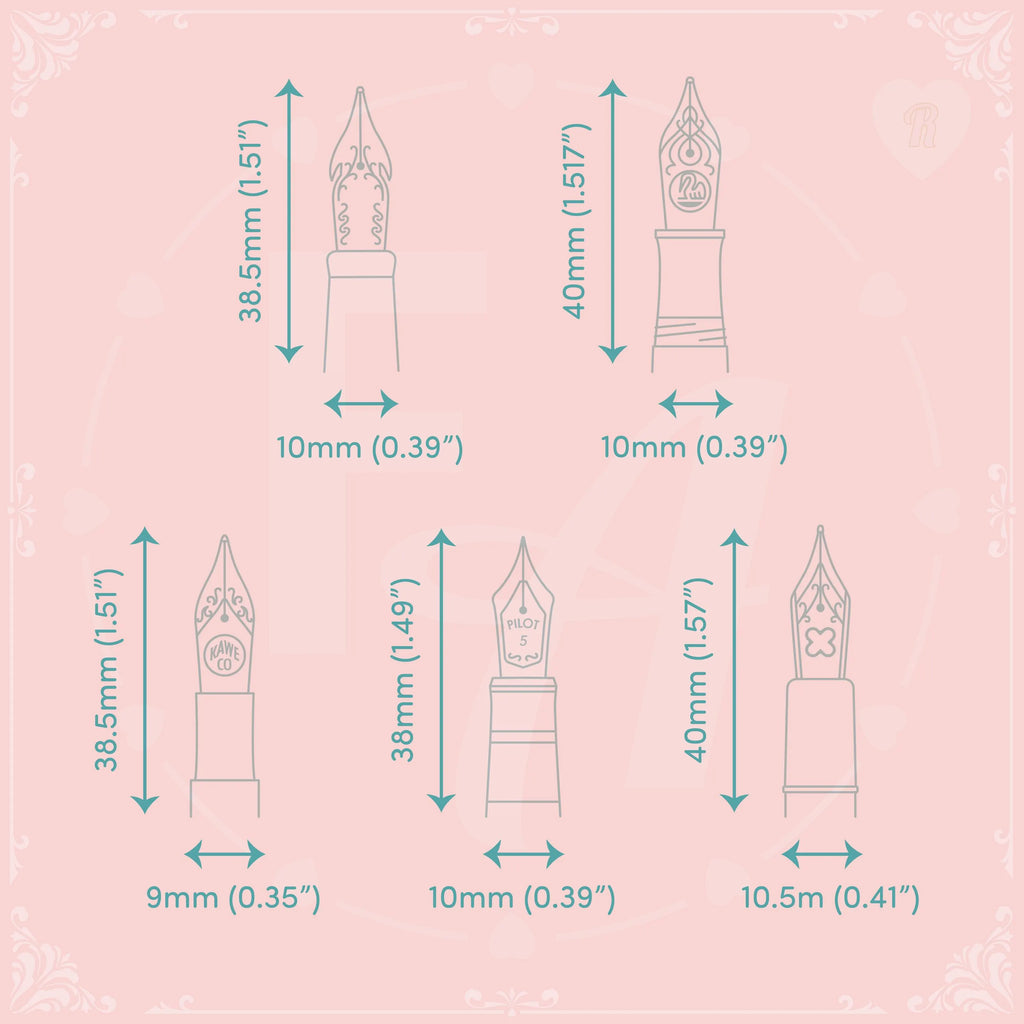 Clear Ink Bottle Stamps for fountain pen ink swatching and journaling - Stamp Set R