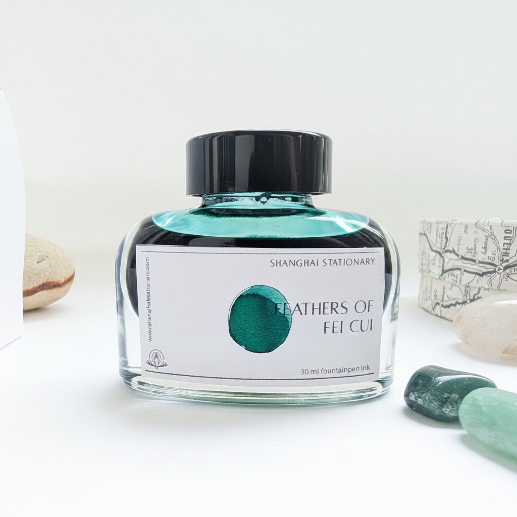 Shanghai Stationary Fountain Pen Ink - Feathers of Fei Cui - 30ml Bottle
