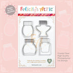 Clear Ink Bottle Stamps for fountain pen ink swatching and journaling - Stamp Set M - Felicity's Attic